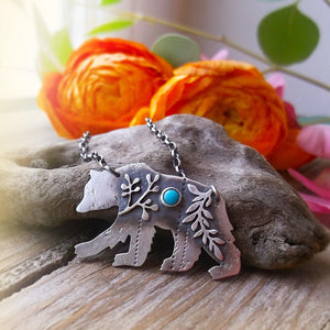 Dream with a Bear Necklace - Turquoise Necklace