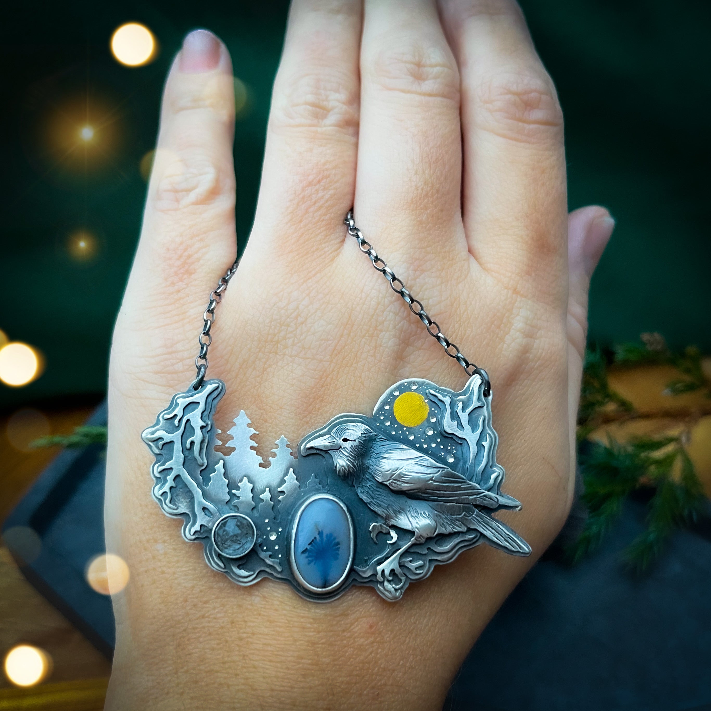 The Winter Crow Necklace