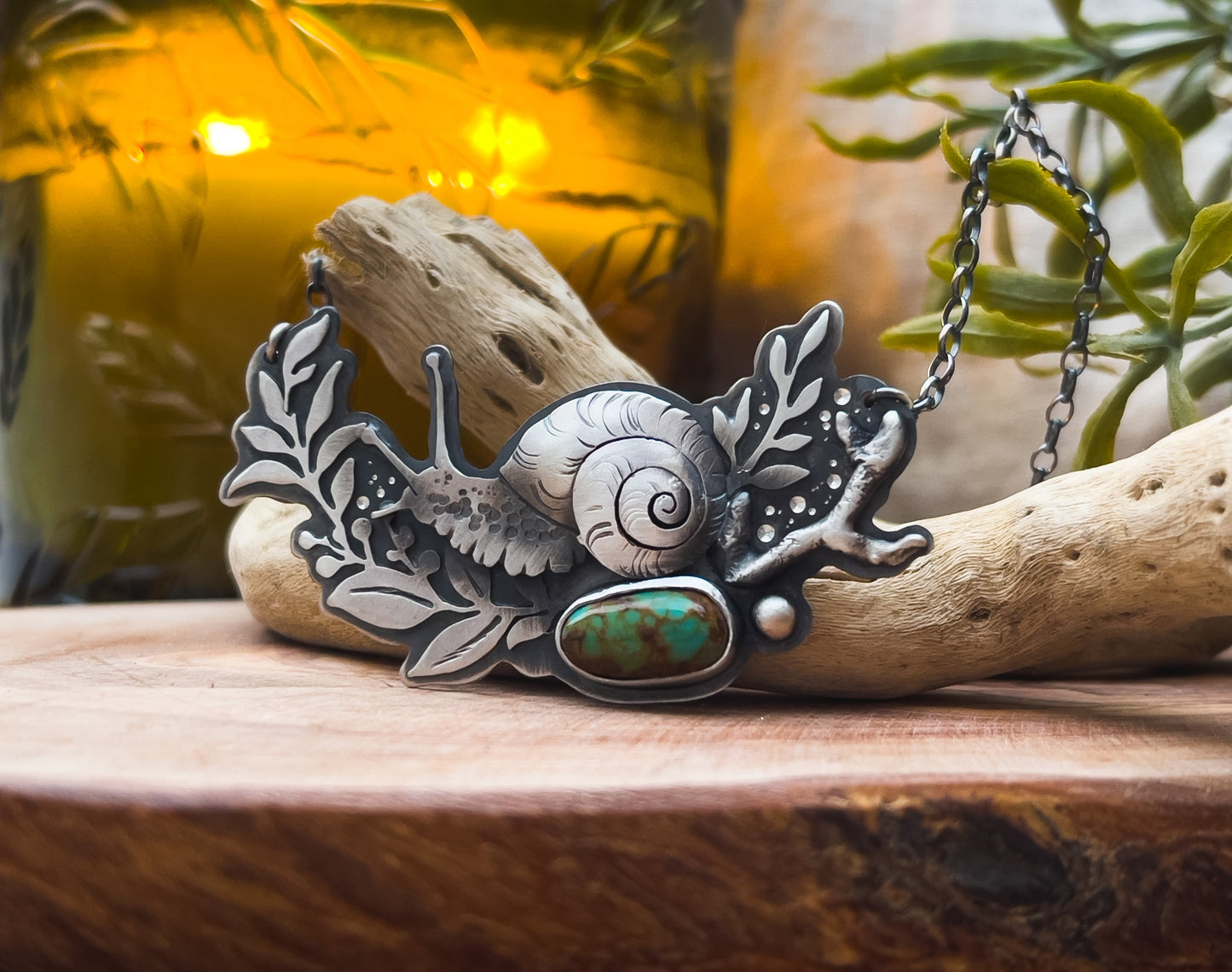 CUSTOM The Spring Snail Necklace & Turquoise